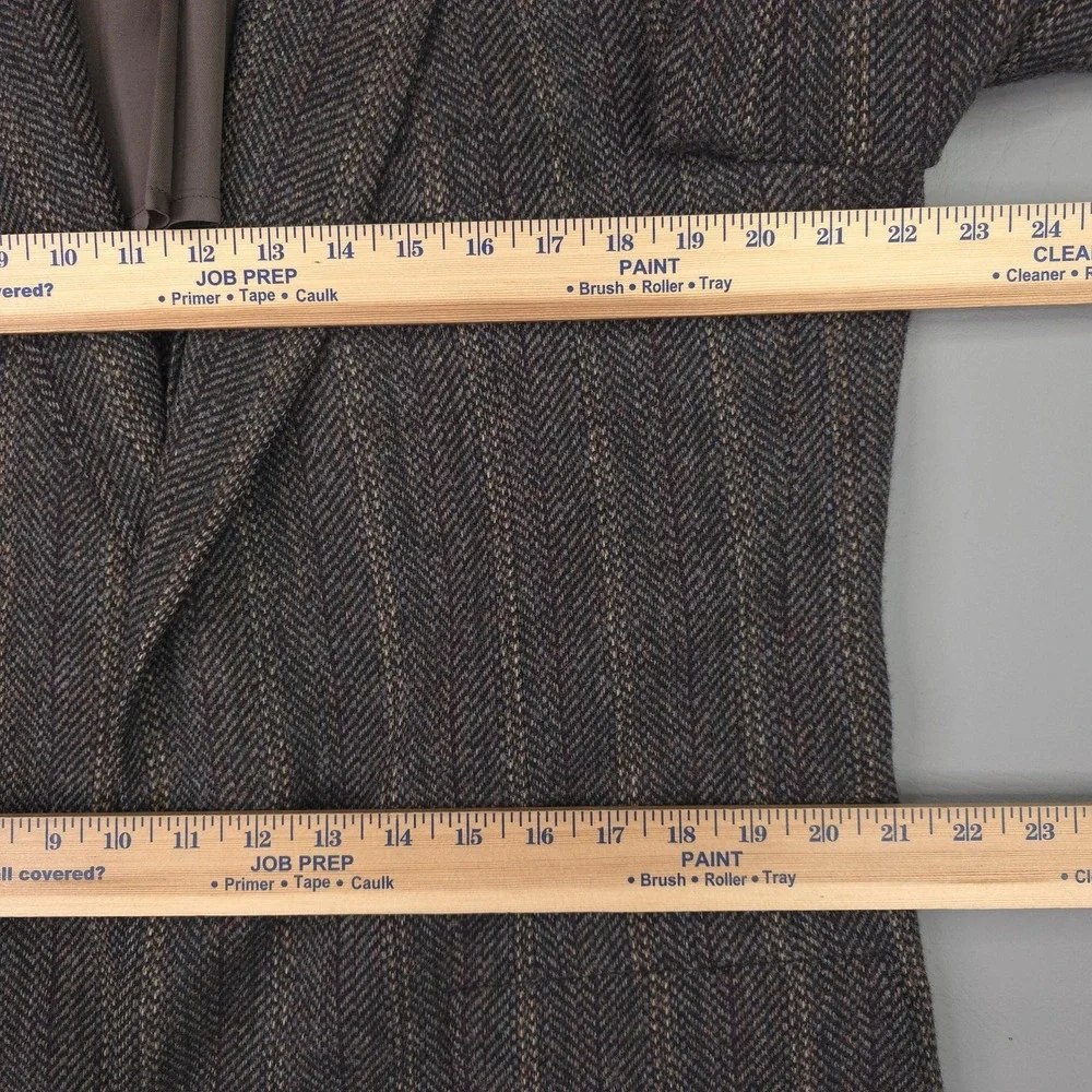 Vintage Palm Beach Blazer Mens 44L‎ Gray Herringbone Wool Tweed Sport Coat